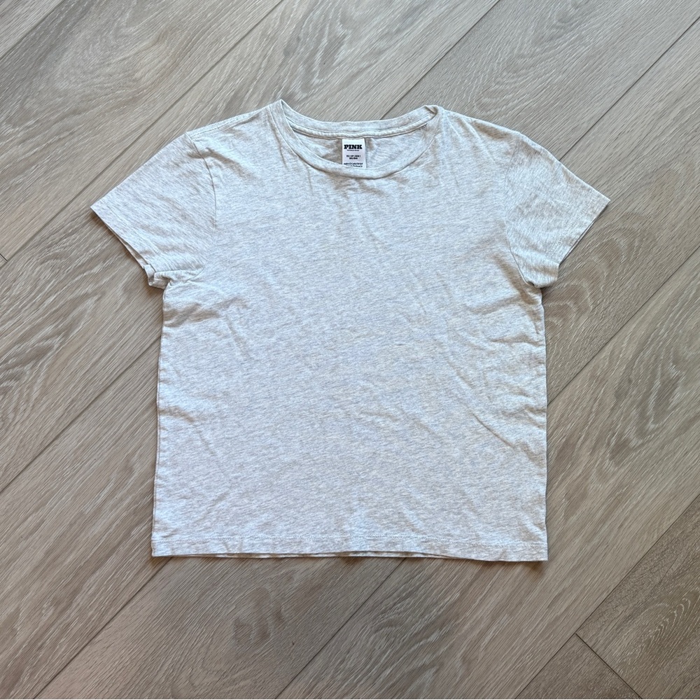 Women's XS Pink Victoria's Secret Heather Grey Short Sleeve Crew Neck T-Shirt